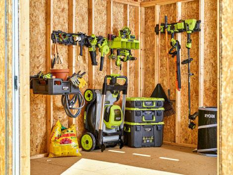 Ryobi LINK installed in a timber garden shed