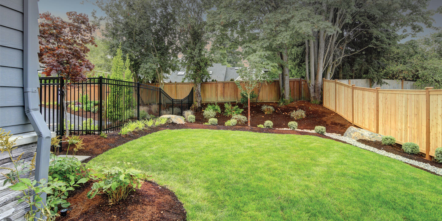 A trim lawn and neat garden beds