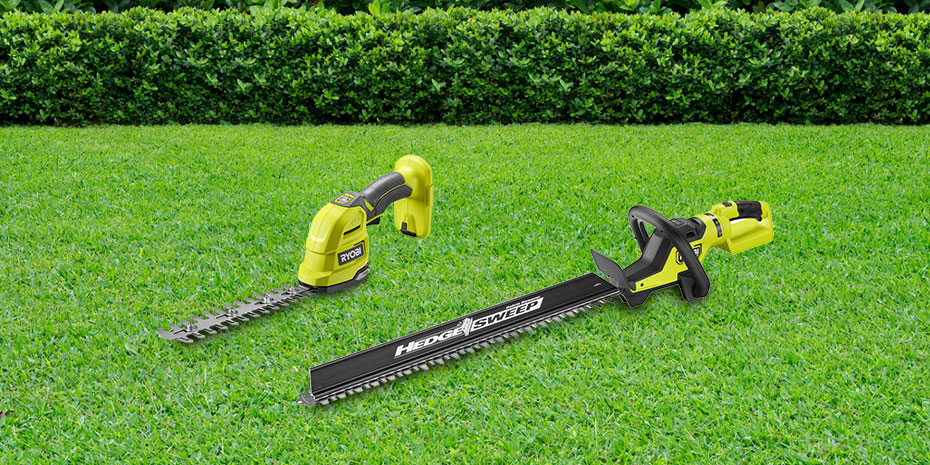 Image highlighting the different bar lengths on RYOBI Hedge Trimmers