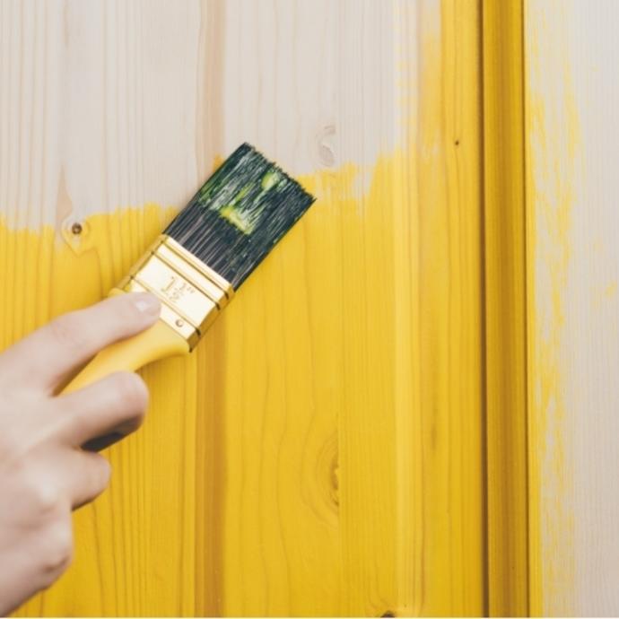 Painting a front door yellow